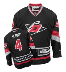 Men's Reebok Carolina Hurricanes #4 Haydn Fleury Premier Black Third NHL Jersey