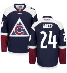 Women's Reebok Colorado Avalanche #24 A.J. Greer Premier Blue Third NHL Jersey