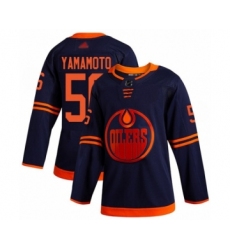 Youth Edmonton Oilers #56 Kailer Yamamoto Authentic Navy Blue Alternate Hockey Jersey