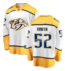 Men's Nashville Predators #52 Matt Irwin Fanatics Branded White Away Breakaway NHL Jersey