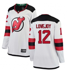 Women's New Jersey Devils #12 Ben Lovejoy Fanatics Branded White Away Breakaway NHL Jersey