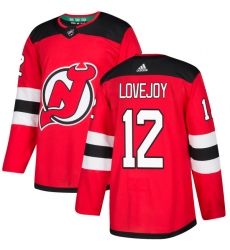 Youth Adidas New Jersey Devils #12 Ben Lovejoy Authentic Red Home NHL Jersey