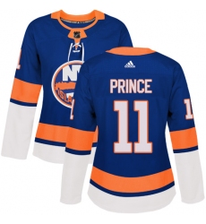 Women's Adidas New York Islanders #11 Shane Prince Authentic Royal Blue Home NHL Jersey