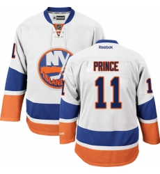 Women's Reebok New York Islanders #11 Shane Prince Authentic White Away NHL Jersey