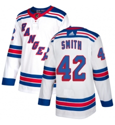 Men's Adidas New York Rangers #42 Brendan Smith Authentic White Away NHL Jersey