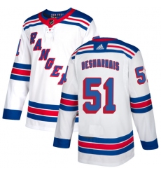 Men's Adidas New York Rangers #51 David Desharnais Authentic White Away NHL Jersey