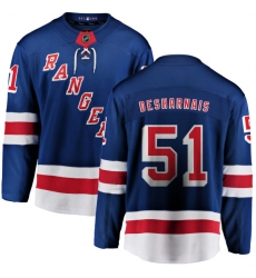 Men's New York Rangers #51 David Desharnais Fanatics Branded Royal Blue Home Breakaway NHL Jersey