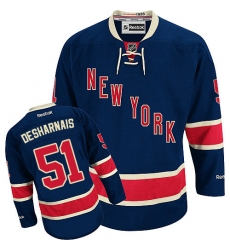 Women's Reebok New York Rangers #51 David Desharnais Authentic Navy Blue Third NHL Jersey