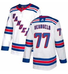 Youth Adidas New York Rangers #77 Anthony DeAngelo Authentic White Away NHL Jersey