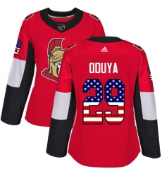Women's Adidas Ottawa Senators #29 Johnny Oduya Authentic Red USA Flag Fashion NHL Jersey