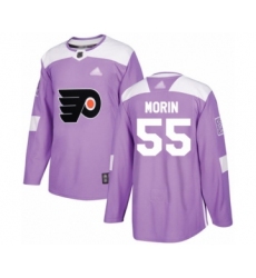 Youth Philadelphia Flyers #55 Samuel Morin Authentic Purple Fights Cancer Practice Hockey Jersey