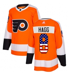 Men's Adidas Philadelphia Flyers #8 Robert Hagg Authentic Orange USA Flag Fashion NHL Jersey