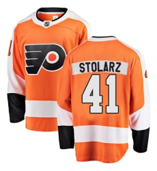 Men's Philadelphia Flyers #41 Anthony Stolarz Fanatics Branded Orange Home Breakaway NHL Jersey