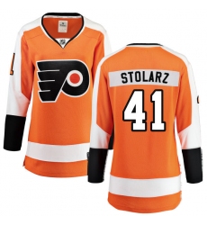 Women's Philadelphia Flyers #41 Anthony Stolarz Fanatics Branded Orange Home Breakaway NHL Jersey