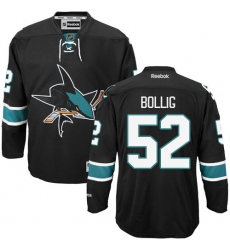 Youth Reebok San Jose Sharks #52 Brandon Bollig Premier Black Third NHL Jersey