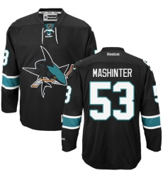 Women's Reebok San Jose Sharks #53 Brandon Mashinter Authentic Black Third NHL Jersey