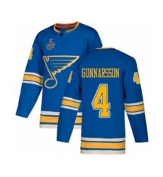 Men's St. Louis Blues #4 Carl Gunnarsson Authentic Navy Blue Alternate 2019 Stanley Cup Final Bound Hockey Jersey