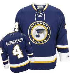 Youth Reebok St. Louis Blues #4 Carl Gunnarsson Authentic Navy Blue Third NHL Jersey