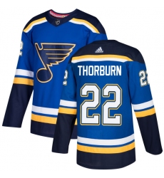 Youth Adidas St. Louis Blues #22 Chris Thorburn Premier Royal Blue Home NHL Jersey
