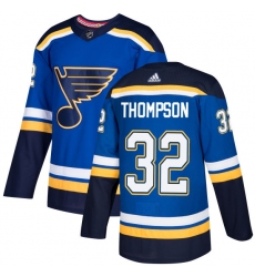 Men's Adidas St. Louis Blues #32 Tage Thompson Premier Royal Blue Home NHL Jersey