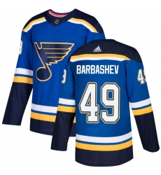 Men's Adidas St. Louis Blues #49 Ivan Barbashev Authentic Royal Blue Home NHL Jersey