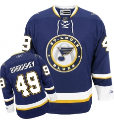 Men's Reebok St. Louis Blues #49 Ivan Barbashev Premier Navy Blue Third NHL Jersey