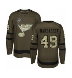 Men's St. Louis Blues #49 Ivan Barbashev Authentic Green Salute to Service 2019 Stanley Cup Final Bound Hockey Jersey