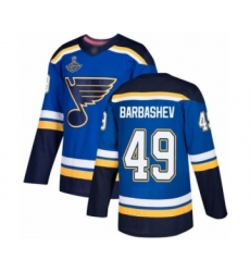 Youth St. Louis Blues #49 Ivan Barbashev Authentic Royal Blue Home 2019 Stanley Cup Champions Hockey Jersey
