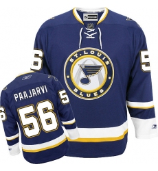 Youth Reebok St. Louis Blues #56 Magnus Paajarvi Authentic Navy Blue Third NHL Jersey