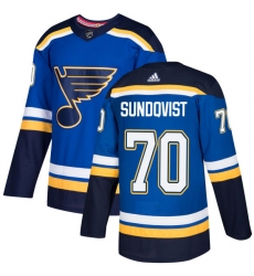 Youth Adidas St. Louis Blues #70 Oskar Sundqvist Premier Royal Blue Home NHL Jersey