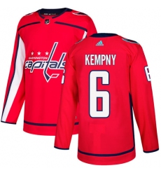 Men's Adidas Washington Capitals #6 Michal Kempny Authentic Red Home NHL Jersey