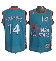 Men's Mitchell and Ness Cleveland Cavaliers #14 Terrell Brandon Authentic Light Blue 1996 All Star Throwback NBA Jersey