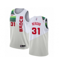 Men's Nike Milwaukee Bucks #31 John Henson White Swingman Jersey - Earned Edition
