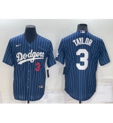 Men's Los Angeles Dodgers #3 Chris Taylor Navy Cool Base Stitched Baseball Jersey
