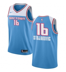 Men's Nike Sacramento Kings #16 Peja Stojakovic Swingman Blue NBA Jersey - 2018 19 City Edition