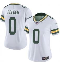 Women's Green Bay Packers #0 Matthew Golden White 2025 Draft Vapor Untouchable Limited Stitched Football Jersey(Run Small)