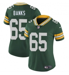 Women's Green Bay Packers #65 Aaron Banks Green 2025 Vapor Untouchable Limited Football Stitched Jersey(Run Small)
