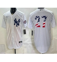 Men's New York Yankees #27 Giancarlo Stanton White 2026 USA 250 Fourth of July Home Stadium Stitched Jersey