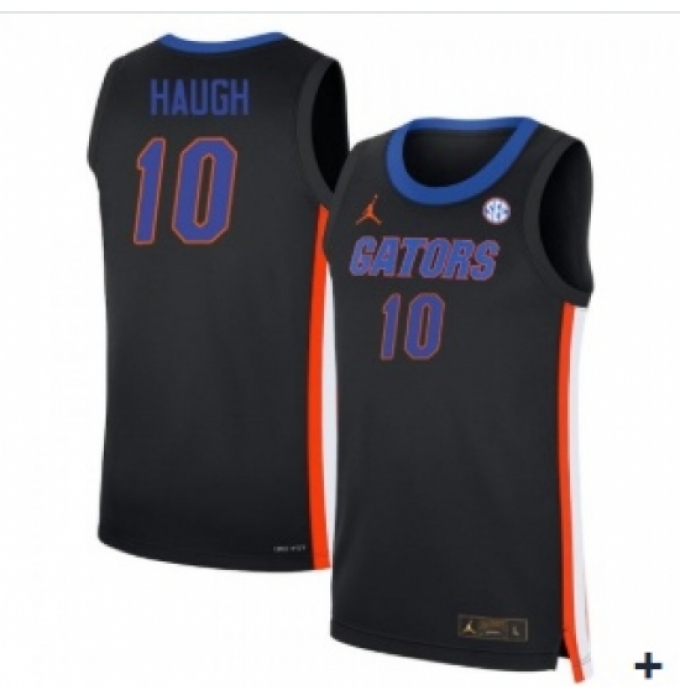 Men's Florida Gators #10 Thomas Haugh Black College Basketball Jersey