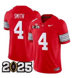 Men's Ohio State Buckeyes #4 Jeremiah Smith Red 2025 CFP Final F.U.S.E. Vapor Limited Stitched Football Jersey