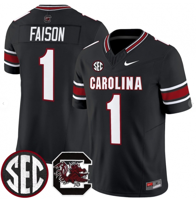 Men's South Carolina Fighting Gamecocks #1 Rahsul Falson Black 2026 F.U.S.E. Stitched Nike Jersey