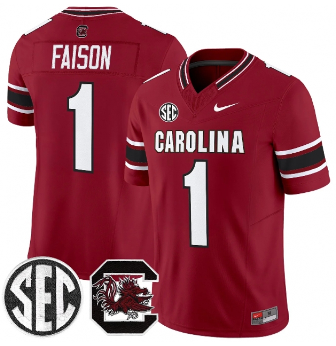 Men's South Carolina Fighting Gamecocks #1 Rahsul Falson Garnet 2026 F.U.S.E. Stitched Nike Jersey