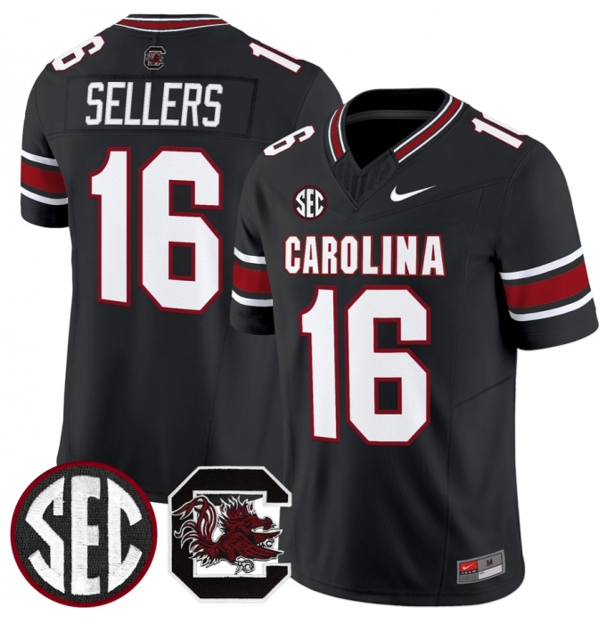 Men's South Carolina Fighting Gamecocks #16 LaNorris Sellers Black 2026 F.U.S.E. Stitched Nike Jersey