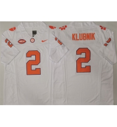 Men's Clemson Tigers #2 Cade Klubnik White F.U.S.E. Stitched Football Jersey