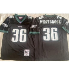 Men's Philadelphia Eagles #36 Brian Westbrook Black Throwback Stitched Football Jersey