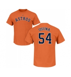 Baseball Houston Astros #54 Roberto Osuna Orange Name & Number T-Shirt