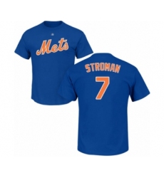 Baseball New York Mets #7 Marcus Stroman Royal Blue Name & Number T-Shirt