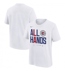 Men's Los Angeles Clippers White 2024 Playoffs Mantra T-Shirt