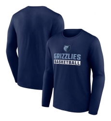 Men's Memphis Grizzlies Navy Let's Go Long Sleeve T-Shirt