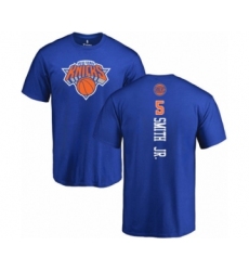 Basketball New York Knicks #5 Dennis Smith Jr. Royal Blue Backer T-Shirt